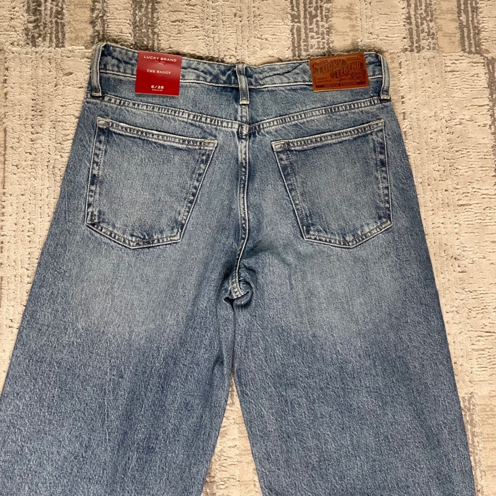 NEW Lucky Brand Legend The Baggy Jeans Blue Bow Embroidery Rhinestone 6/28 R - Picture 6 of 12
